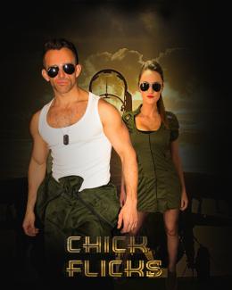 Male and female performers in Chick Flick in Top Gun costumes for our movie themed fun show